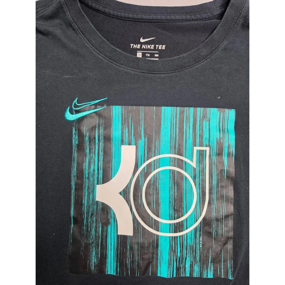 Nike Dri-Fit Basketball T-Shirt Men's 2XL Black KD Graphic Short Sleeve Active